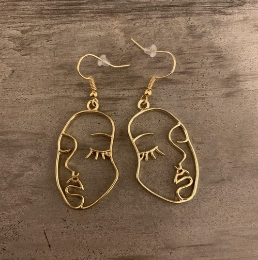 ABSTRACT FACE EARRINGS (PAIR) - Concordia Style Boutique