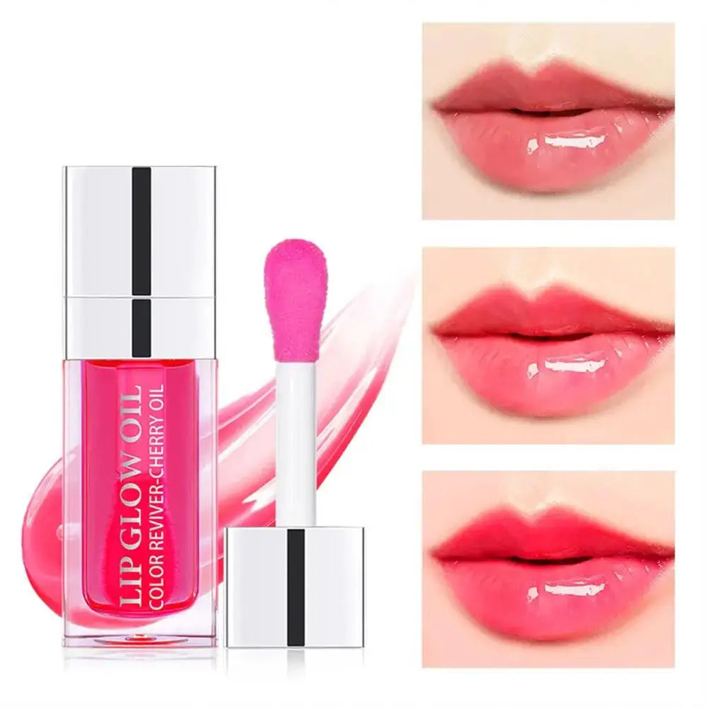 Lip Oil Gloss Lip Plumper Makeup Moisturizing NonSticky Tint Water Cosmetics Care Lip Primer Glossy Glitter Balm Sexy J2B4