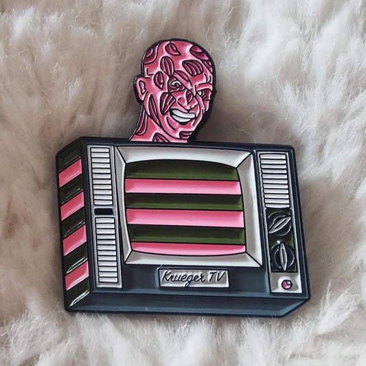 Krueger Horror TV Enamel Lapel Pin