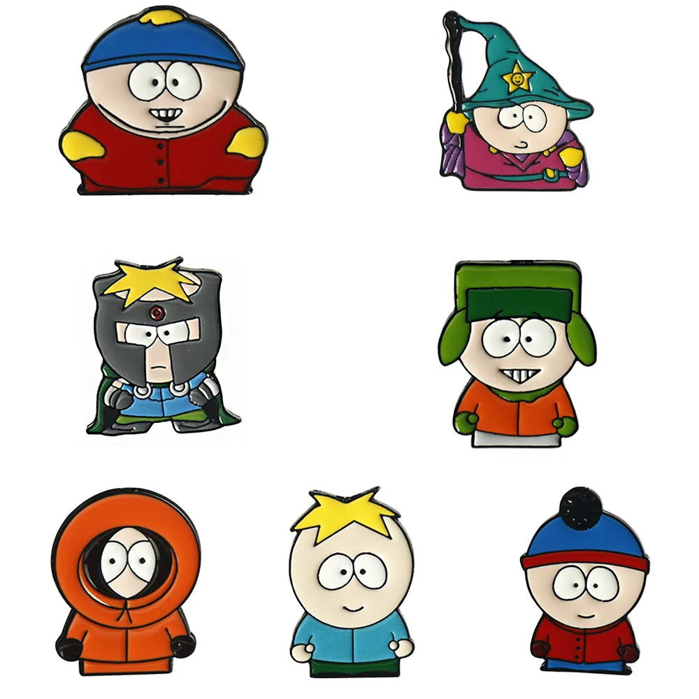 Cartoon TV Movie Cartman Figure Lapel Pins Set (7pcs)