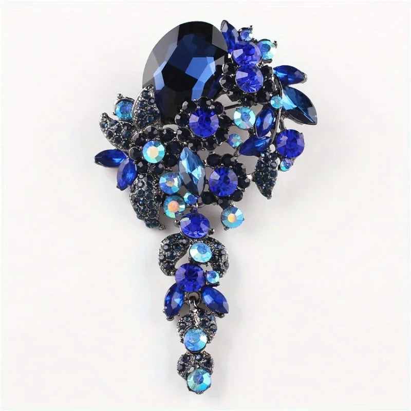 Women's Rhinestone Tassel Brooch Pin