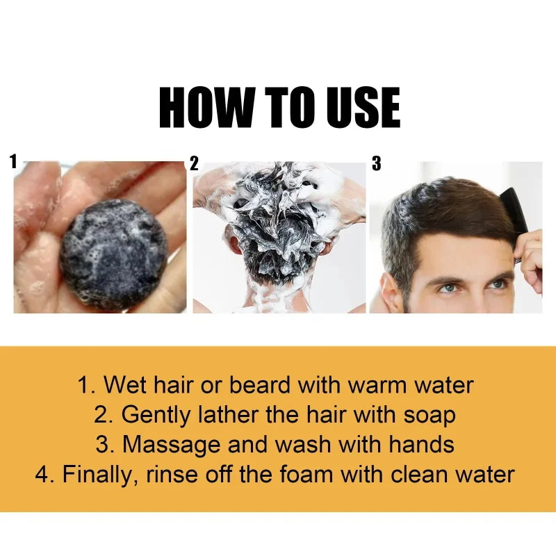 Midnight Reset Herbal Gray Cover Shampoo Bar (Olive, Camellia, Castor Oils) 50g