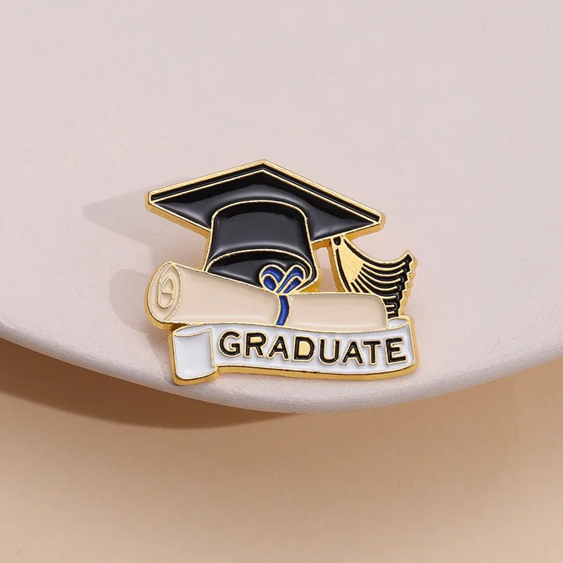 Doctor Graduate Hat Enamel Pins Badges Brooch Jewelry Gift Accessories