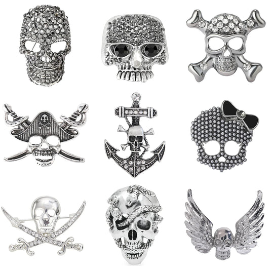 Rhinestone Skull Brooch Pin Jewelry Accessories