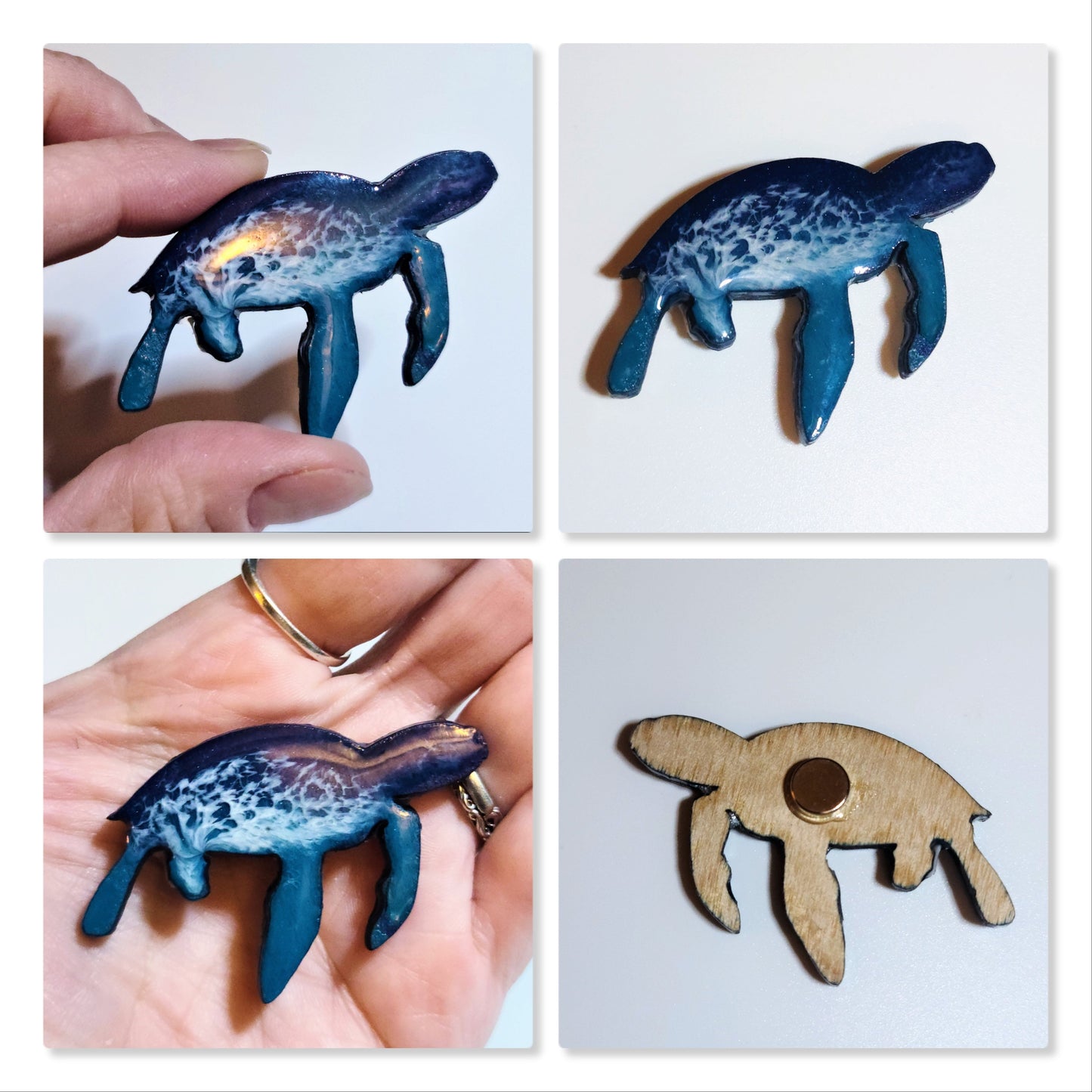Resin & Wood Ocean Magnets-Sea Creatures