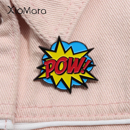 Blast Pow Boom Enamel Pin Anime Metal Brooch Lapel Backpack Badge Gift