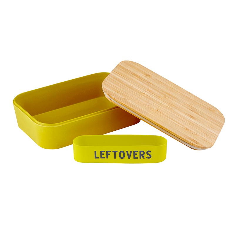 Set of 3 Leftovers Bamboo Lunch Box in Vivid Yellow | Eco-Friendly and Sustainable | 7.5" x 5" x 2" - Premium Lunch Box from The Bullish Store - Just $15.95! Shop now at Concordia Style Boutique