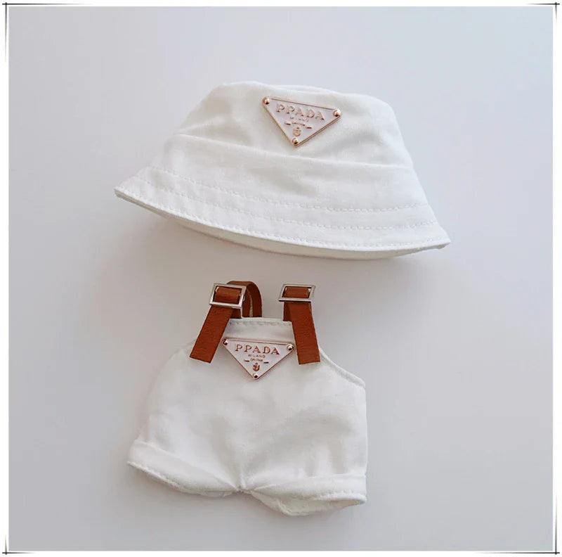Labubu Doll Clothes – Mini Hat & Overalls Outfit Set