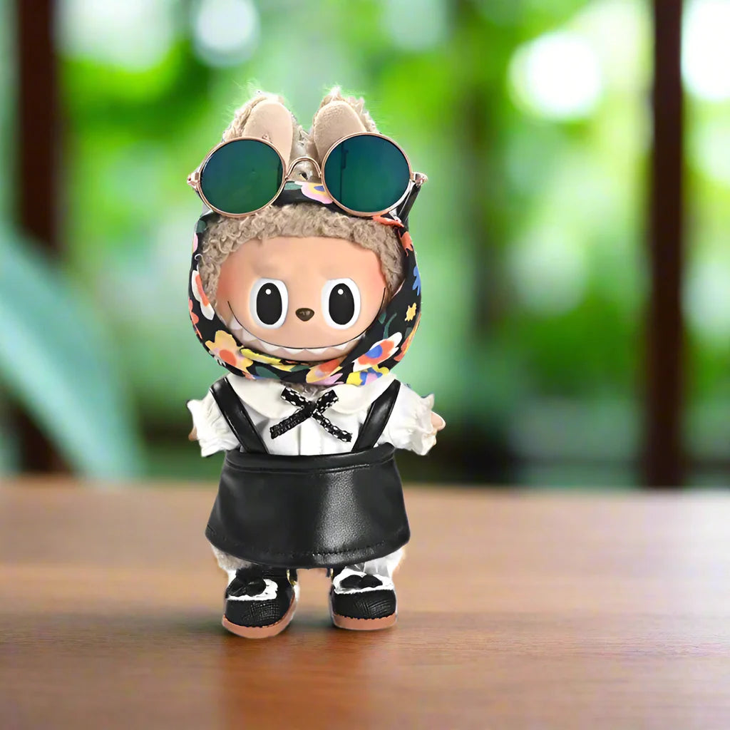 Labubu Doll Clothes – Leather Jacket & Macaron Dress