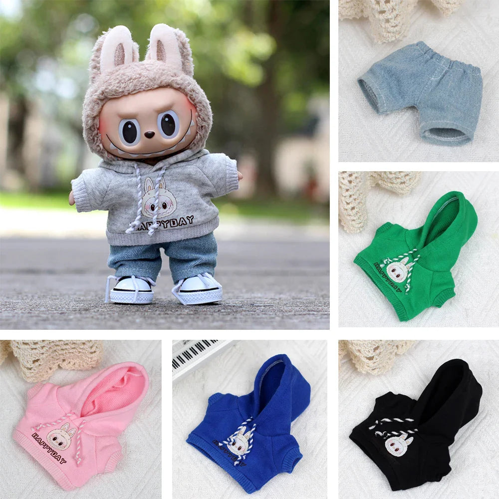 Labubu II Heart Hoodie & Jeans Set – Trendy K‑Pop Idol Style