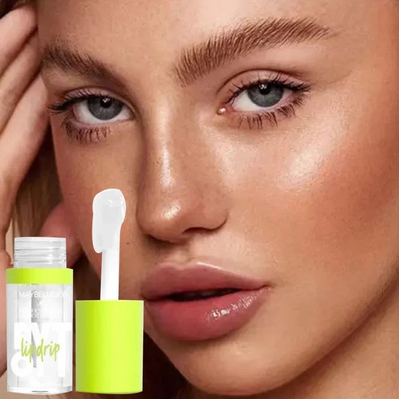 Glitter Lip Gloss Lip Plumper Moisturizing Makeup Nutritious Liquid Lipstick Transparent Cherry Mineral Non-stick Cup Lip Oil