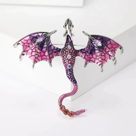 Rhinestone Dragon Brooch Enamel Pin Jewelry Accessories