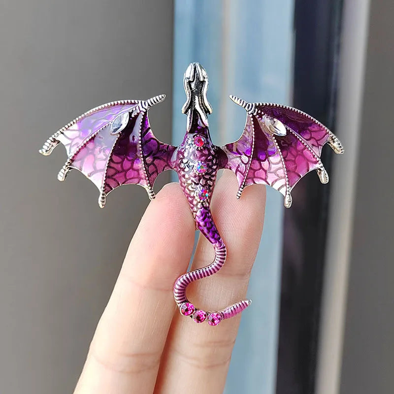 Custom Diamond Dragon Brooches - Enameled Animal Pins Manufacturer