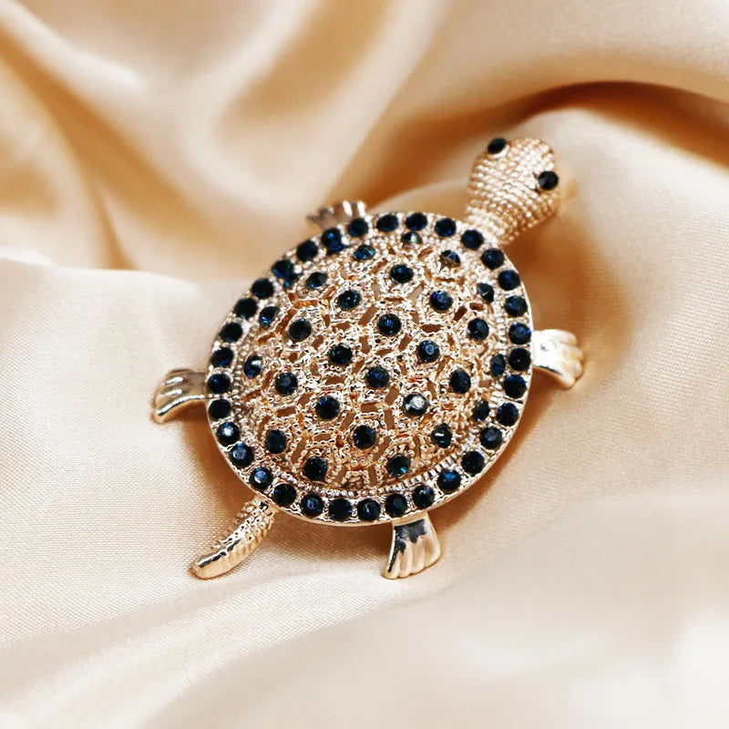 Crystal Rhinestone Turtle Brooch Pin Jewelry Gift