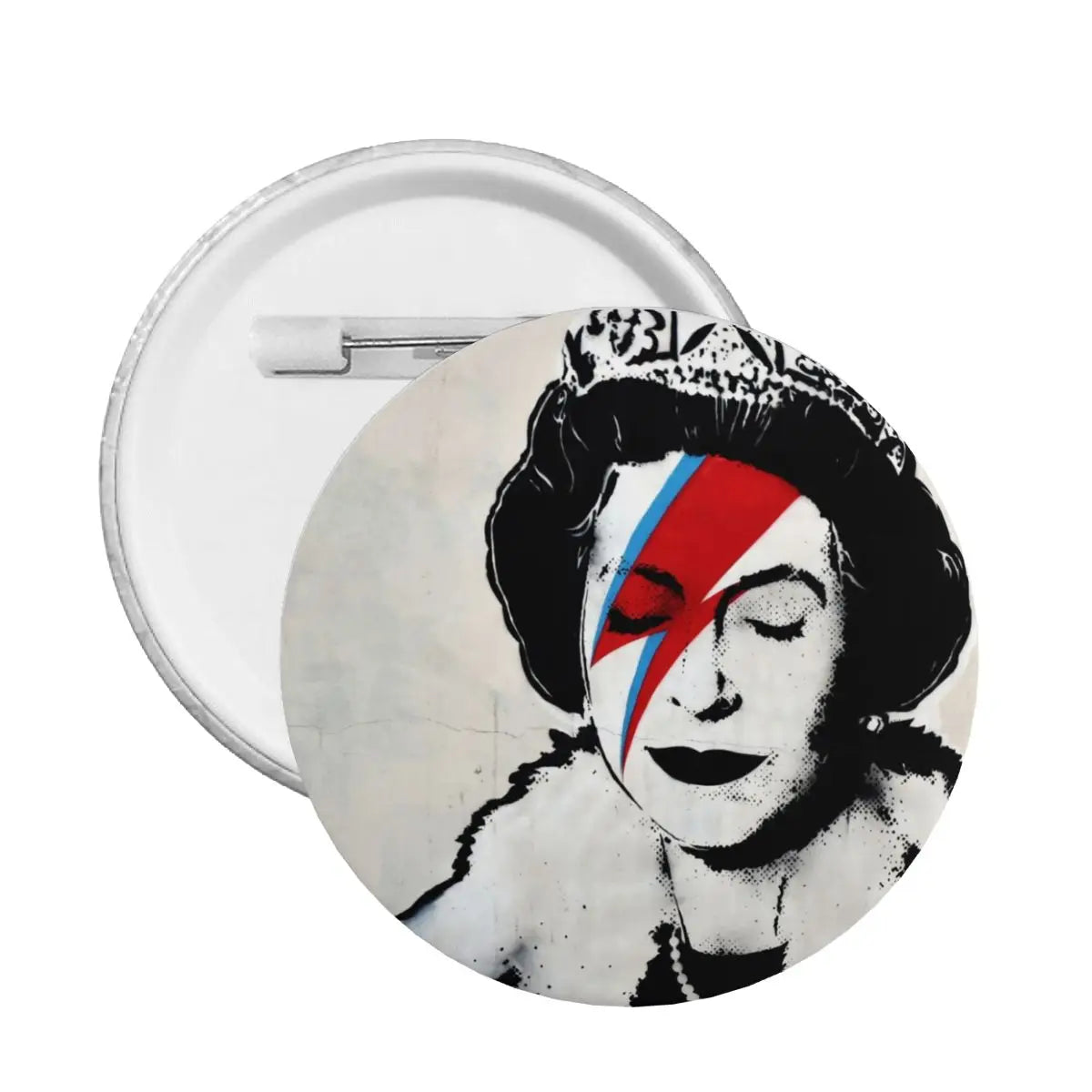 Banksy Queen Rock Band Face Makeup Button Pin Customizable Badge Brooch