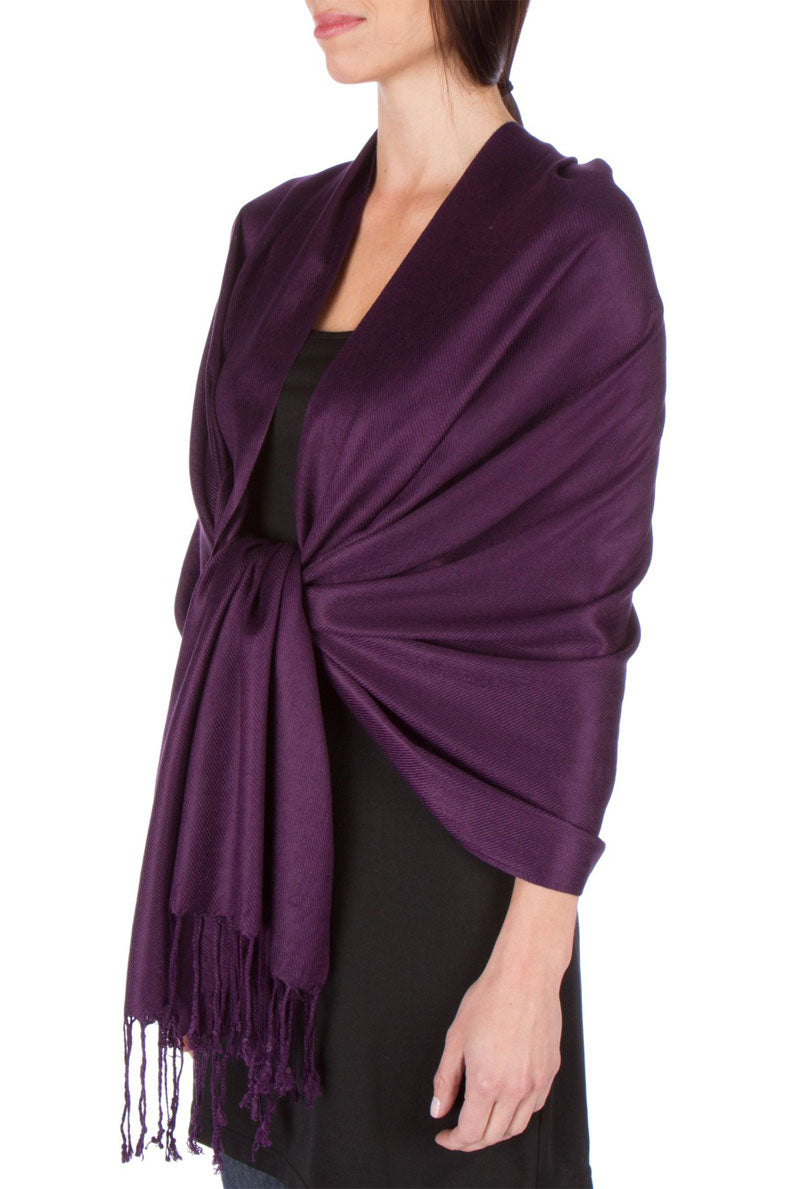 Sakkas Large Soft Silky Pashmina Feel Shawl Wrap Scarf Stole in Solid Colors - Concordia Style Boutique
