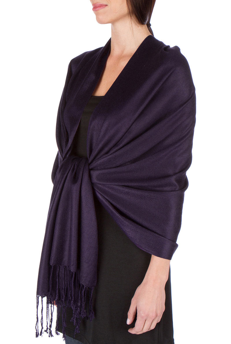Sakkas Large Soft Silky Pashmina Feel Shawl Wrap Scarf Stole in Solid Colors - Concordia Style Boutique