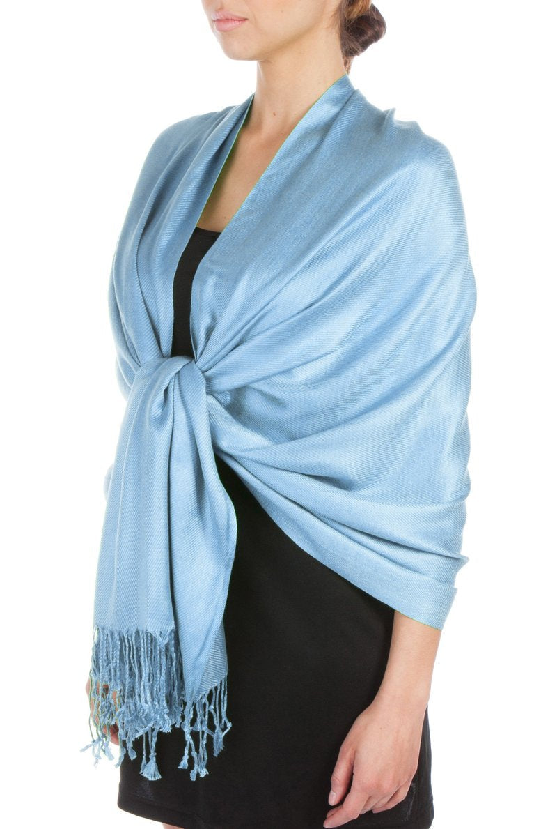 Sakkas Large Soft Silky Pashmina Feel Shawl Wrap Scarf Stole in Solid Colors - Concordia Style Boutique
