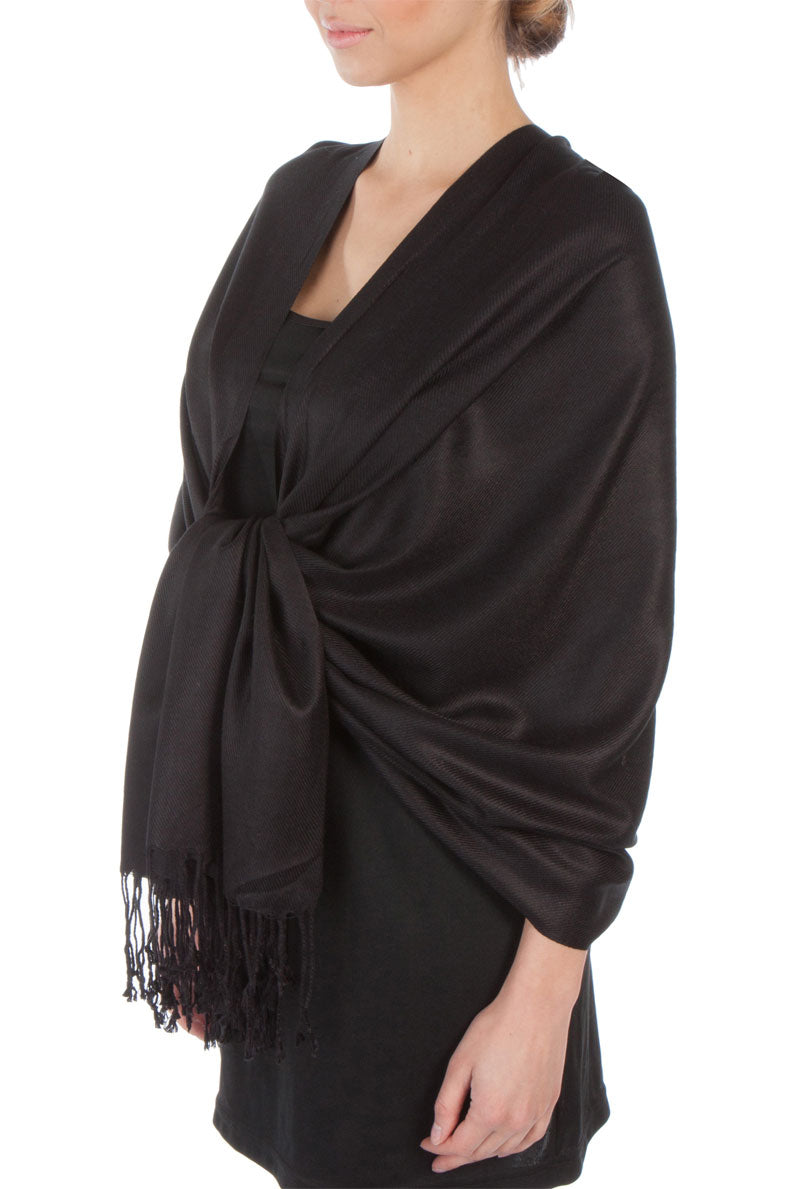 Sakkas Large Soft Silky Pashmina Feel Shawl Wrap Scarf Stole in Solid Colors - Concordia Style Boutique