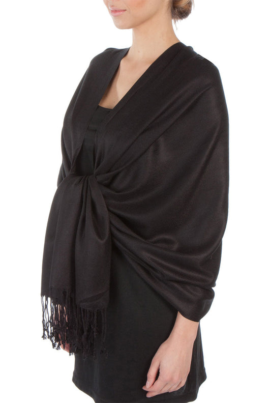 Sakkas Large Soft Silky Pashmina Feel Shawl Wrap Scarf Stole in Solid Colors - Concordia Style Boutique