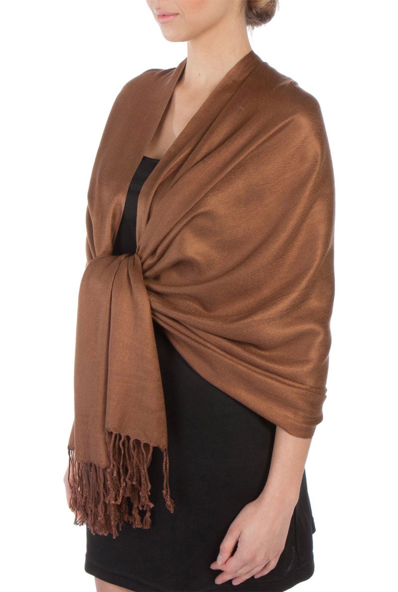 Sakkas Large Soft Silky Pashmina Feel Shawl Wrap Scarf Stole in Solid Colors - Concordia Style Boutique