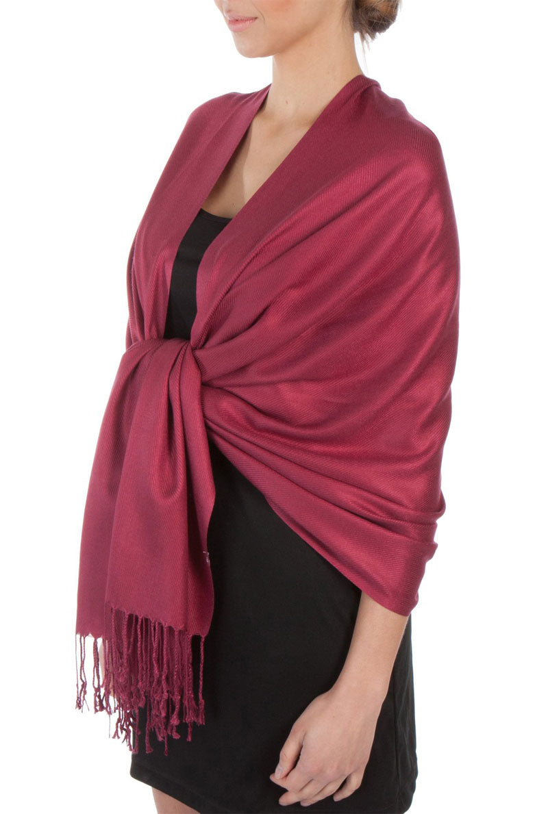 Sakkas Large Soft Silky Pashmina Feel Shawl Wrap Scarf Stole in Solid Colors - Concordia Style Boutique