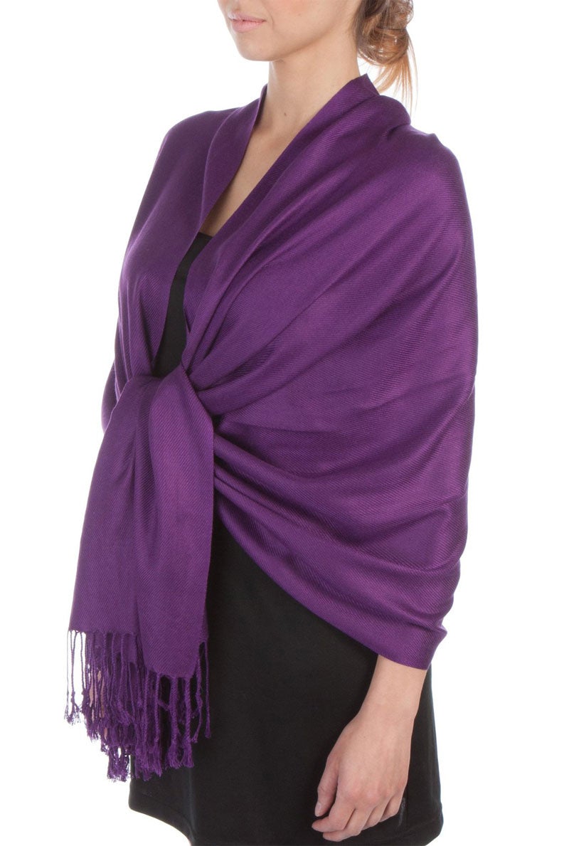 Sakkas Large Soft Silky Pashmina Feel Shawl Wrap Scarf Stole in Solid Colors - Concordia Style Boutique