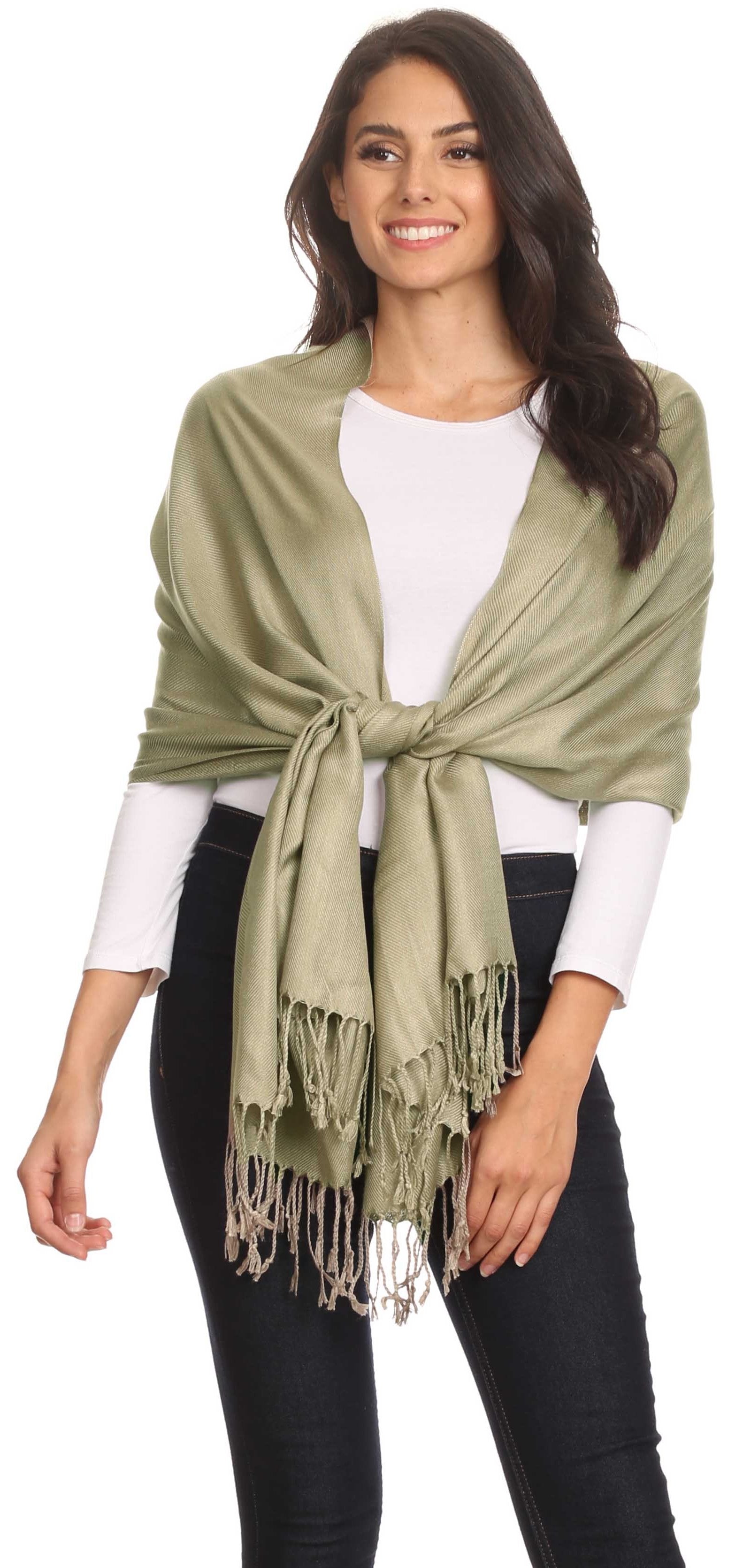 Sakkas Large Soft Silky Pashmina Feel Shawl Wrap Scarf Stole in Solid Colors - Concordia Style Boutique