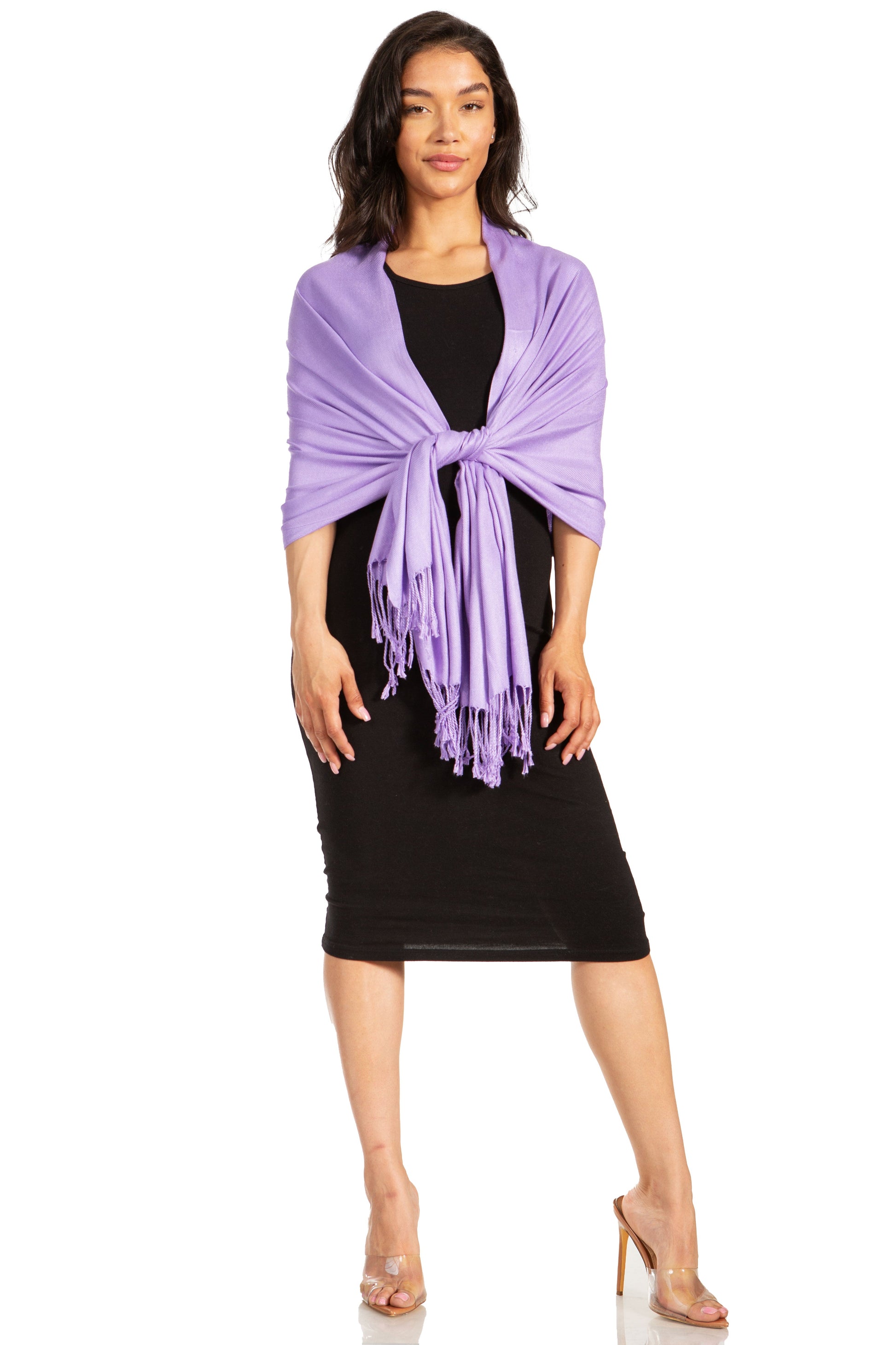 Sakkas Large Soft Silky Pashmina Feel Shawl Wrap Scarf Stole in Solid Colors - Concordia Style Boutique