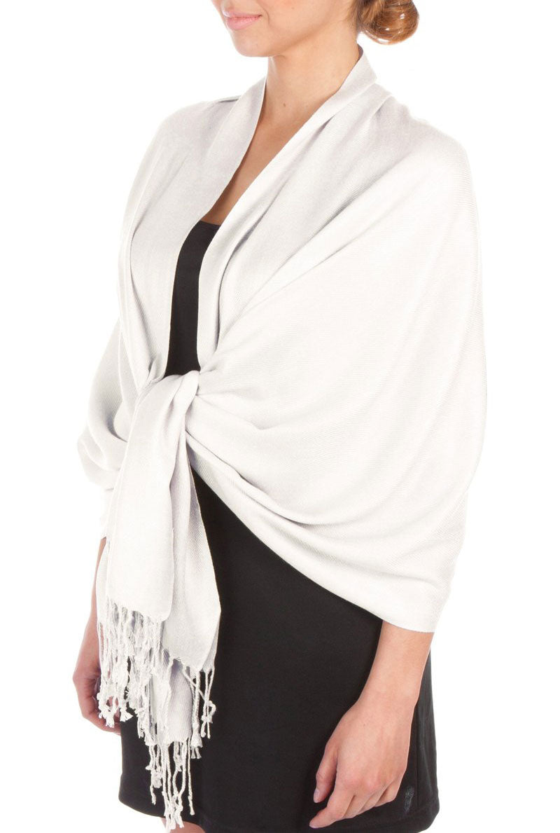 Sakkas Large Soft Silky Pashmina Feel Shawl Wrap Scarf Stole in Solid Colors - Concordia Style Boutique
