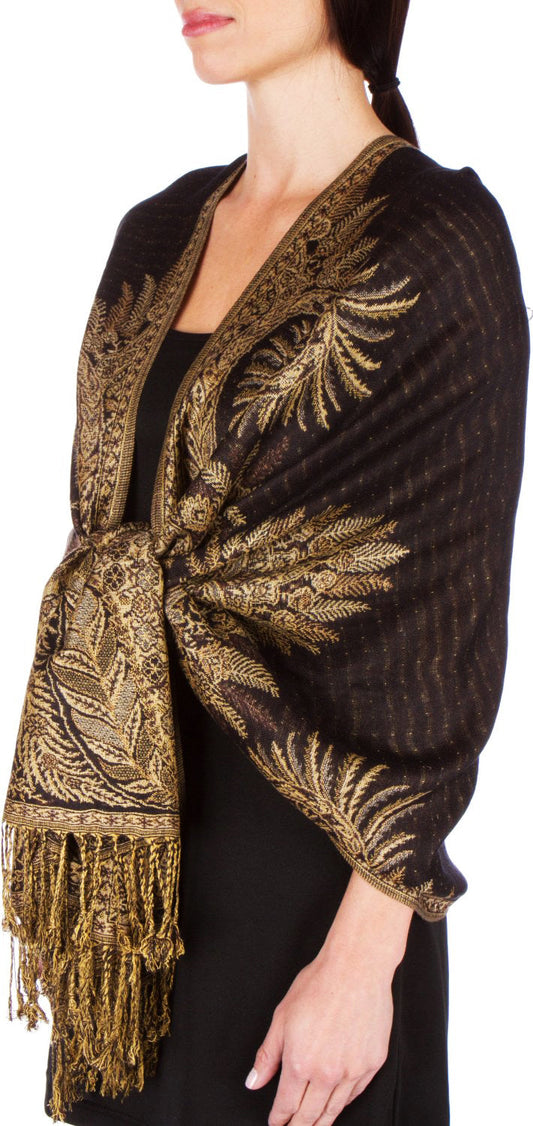Sakkas 70" x 28" Big Paisley Jacquard Layered Woven Pashmina Shawl / Wrap Stole - Premium scarf from Sakkas Store - Just $16.98! Shop now at Concordia Style Boutique