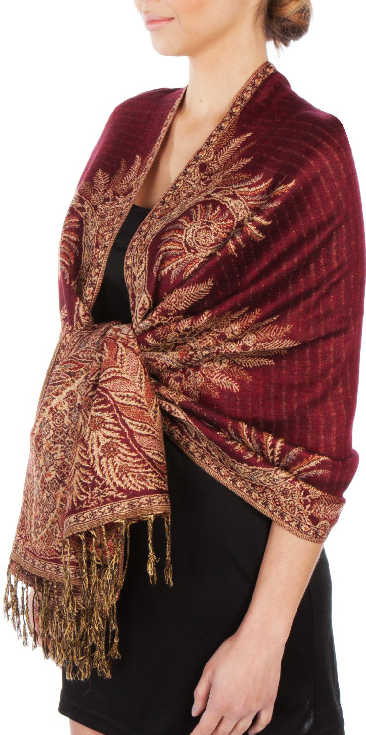 Sakkas 70" x 28" Big Paisley Jacquard Layered Woven Pashmina Shawl / Wrap Stole - Premium scarf from Sakkas Store - Just $16.98! Shop now at Concordia Style Boutique