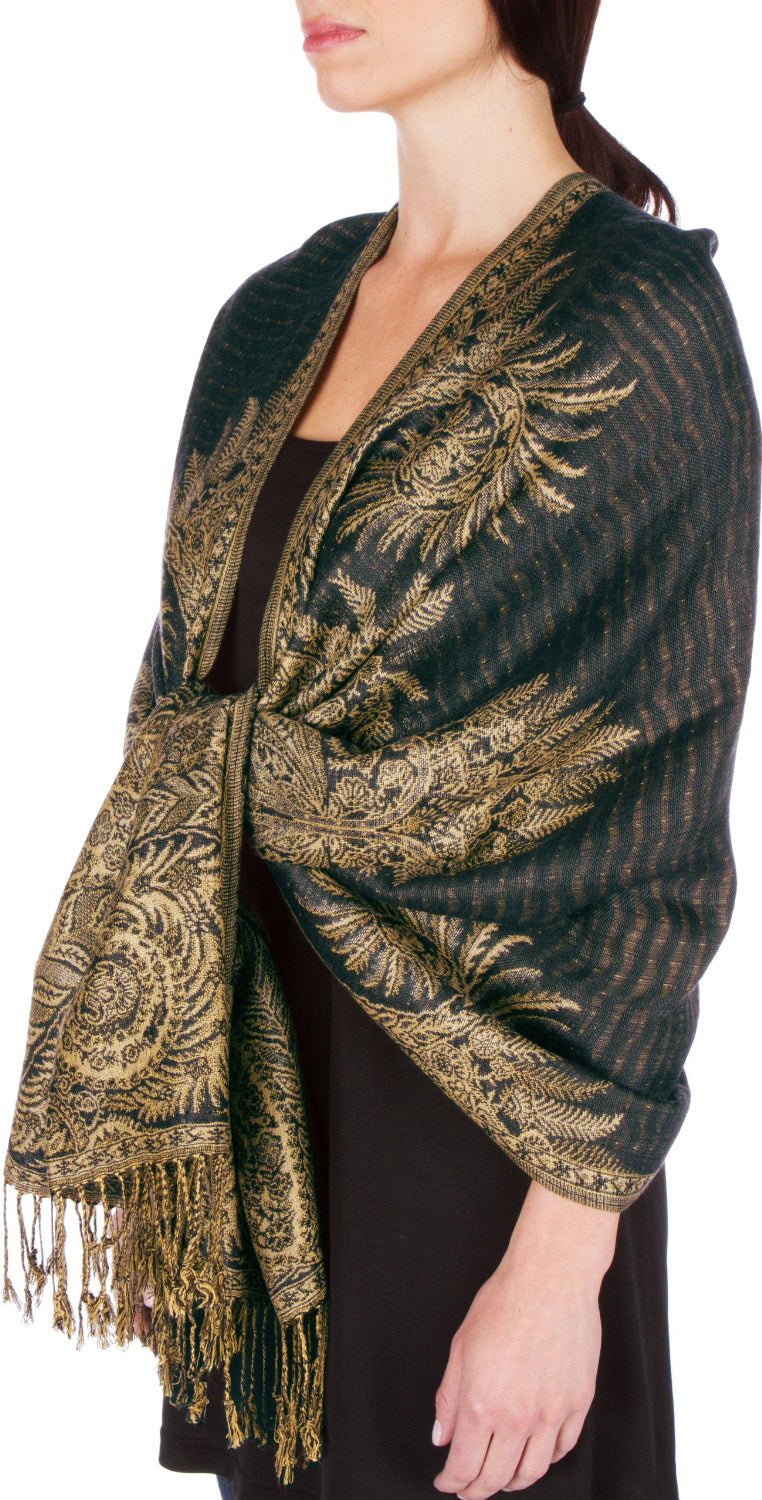 Sakkas 70" x 28" Big Paisley Jacquard Layered Woven Pashmina Shawl / Wrap Stole - Premium scarf from Sakkas Store - Just $16.98! Shop now at Concordia Style Boutique