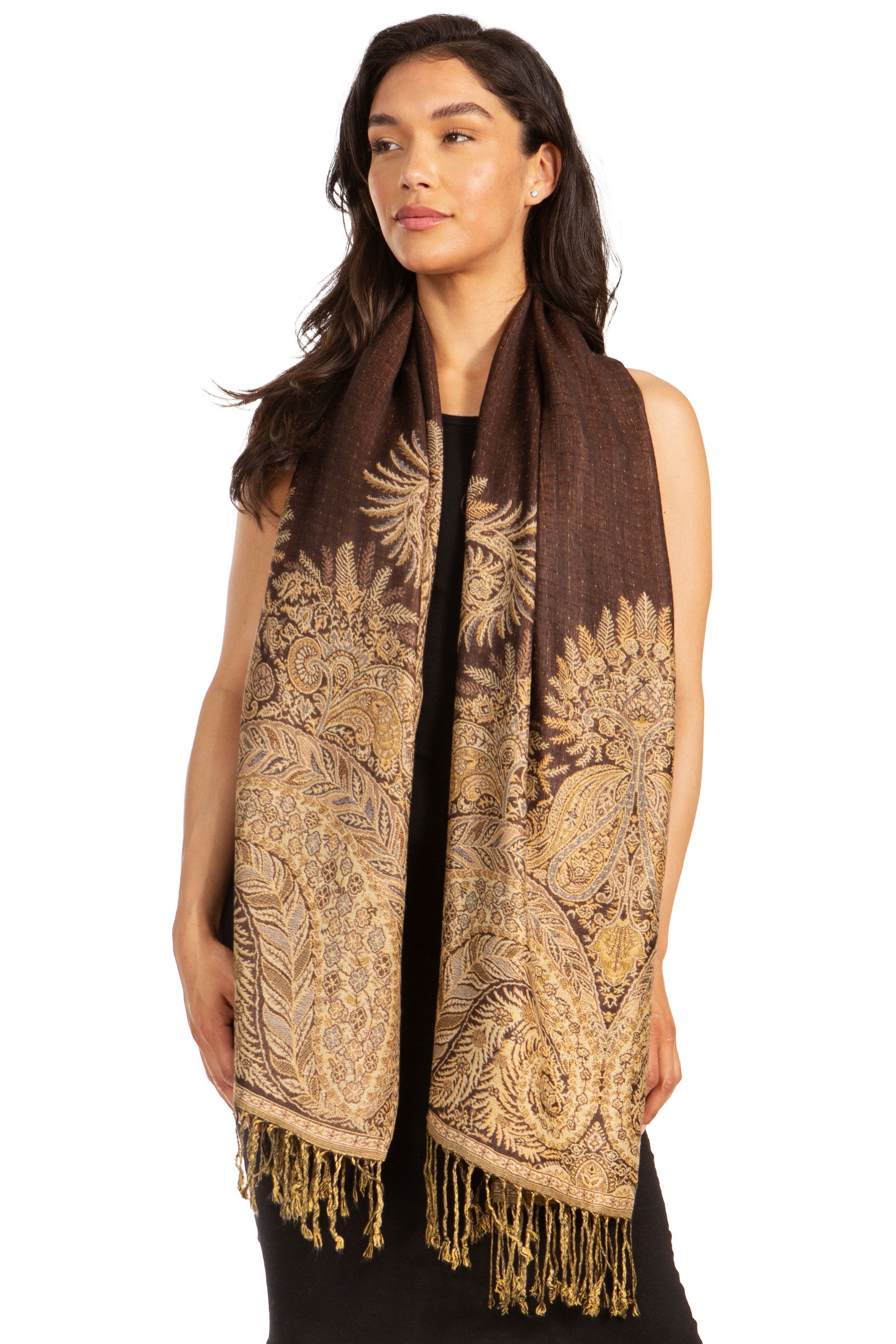Sakkas 70" x 28" Big Paisley Jacquard Layered Woven Pashmina Shawl / Wrap Stole - Premium scarf from Sakkas Store - Just $16.98! Shop now at Concordia Style Boutique