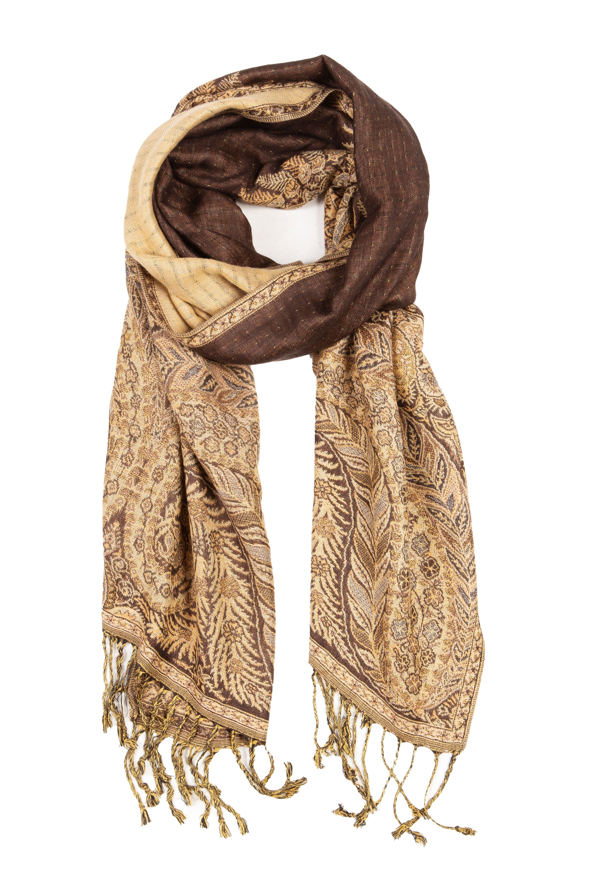 Sakkas 70" x 28" Big Paisley Jacquard Layered Woven Pashmina Shawl / Wrap Stole - Premium scarf from Sakkas Store - Just $16.98! Shop now at Concordia Style Boutique