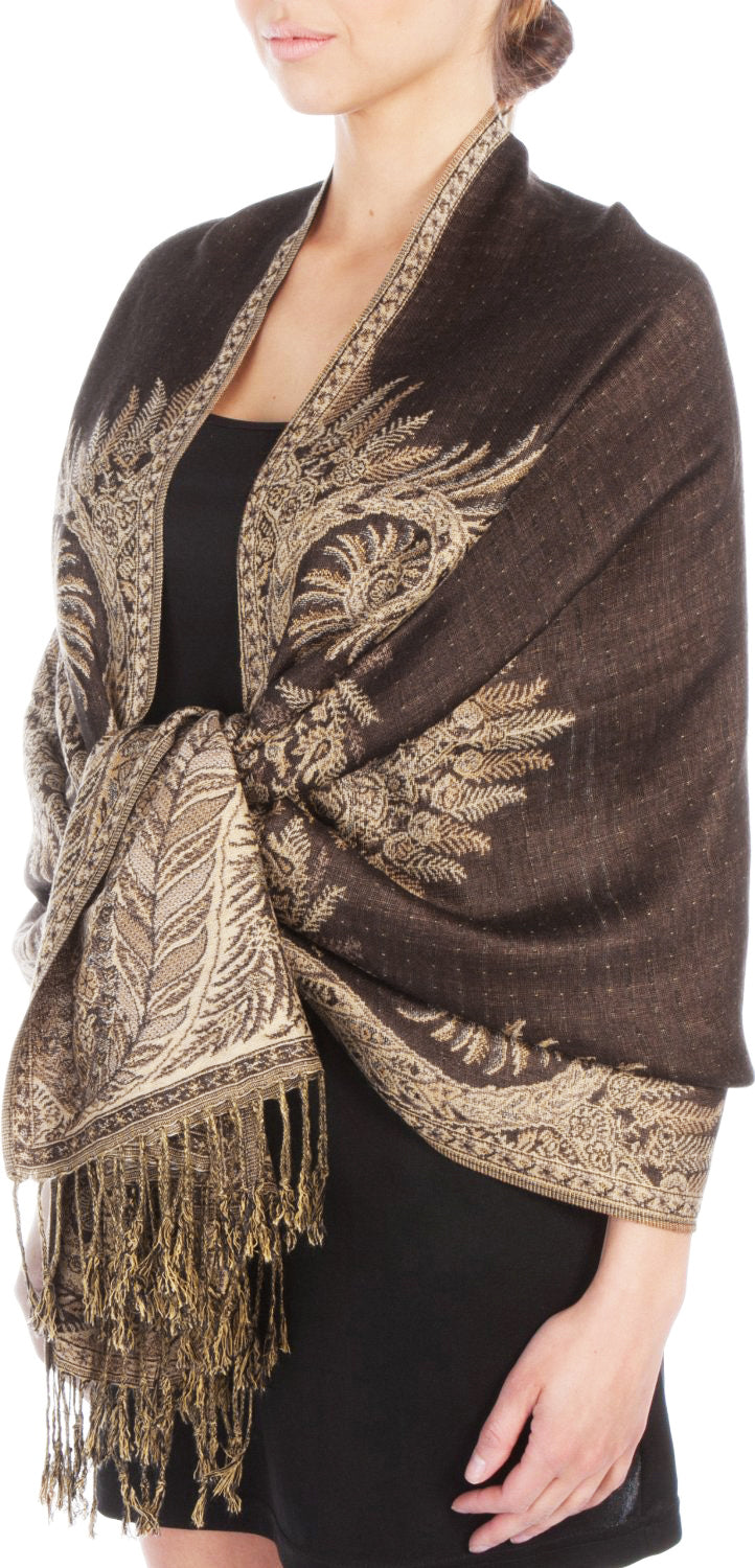 Sakkas 70" x 28" Big Paisley Jacquard Layered Woven Pashmina Shawl / Wrap Stole - Premium scarf from Sakkas Store - Just $16.98! Shop now at Concordia Style Boutique