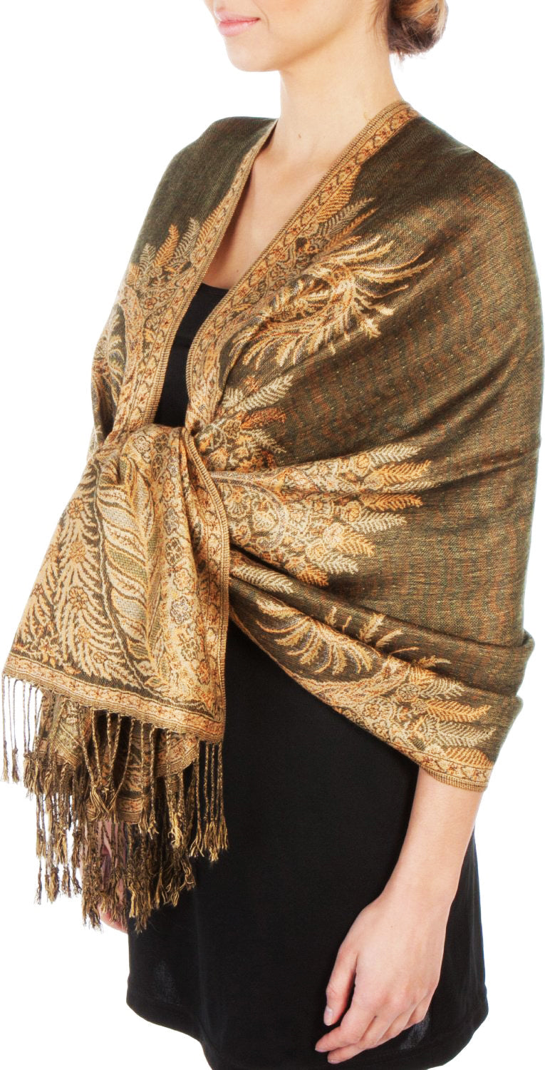 Sakkas 70" x 28" Big Paisley Jacquard Layered Woven Pashmina Shawl / Wrap Stole - Premium scarf from Sakkas Store - Just $16.98! Shop now at Concordia Style Boutique