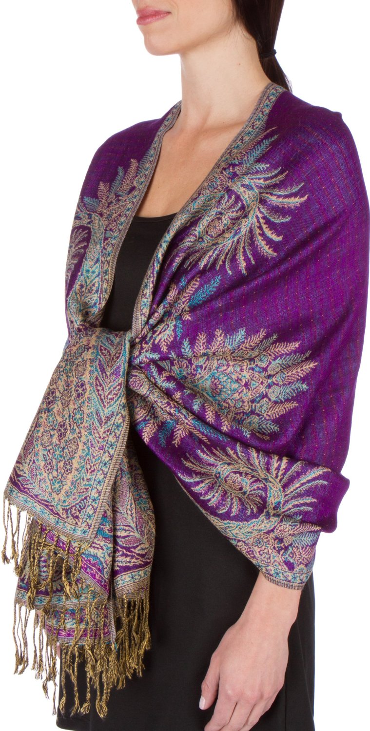 Sakkas 70" x 28" Big Paisley Jacquard Layered Woven Pashmina Shawl / Wrap Stole - Premium scarf from Sakkas Store - Just $16.98! Shop now at Concordia Style Boutique