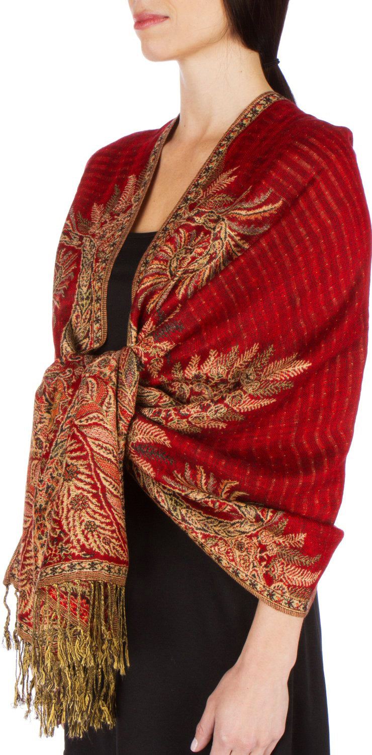 Sakkas 70" x 28" Big Paisley Jacquard Layered Woven Pashmina Shawl / Wrap Stole - Premium scarf from Sakkas Store - Just $16.98! Shop now at Concordia Style Boutique