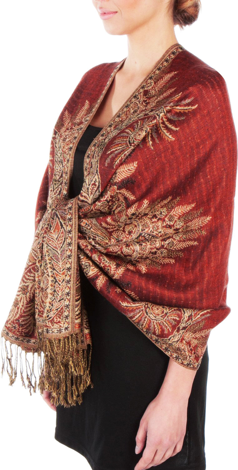 Sakkas 70" x 28" Big Paisley Jacquard Layered Woven Pashmina Shawl / Wrap Stole - Premium scarf from Sakkas Store - Just $16.98! Shop now at Concordia Style Boutique