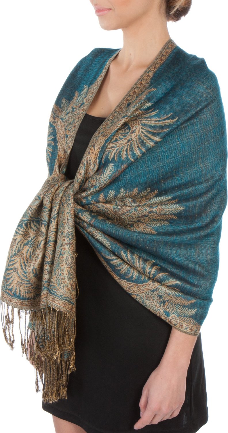 Sakkas 70" x 28" Big Paisley Jacquard Layered Woven Pashmina Shawl / Wrap Stole - Premium scarf from Sakkas Store - Just $16.98! Shop now at Concordia Style Boutique