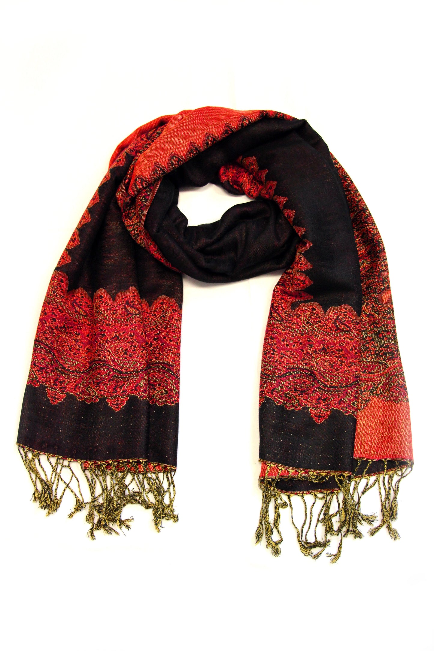 Sakkas 70" x 28" Border Pattern Layered Woven Pashmina Shawl Scarf Wrap Stole - Premium scarf from Sakkas Store - Just $16.98! Shop now at Concordia Style Boutique
