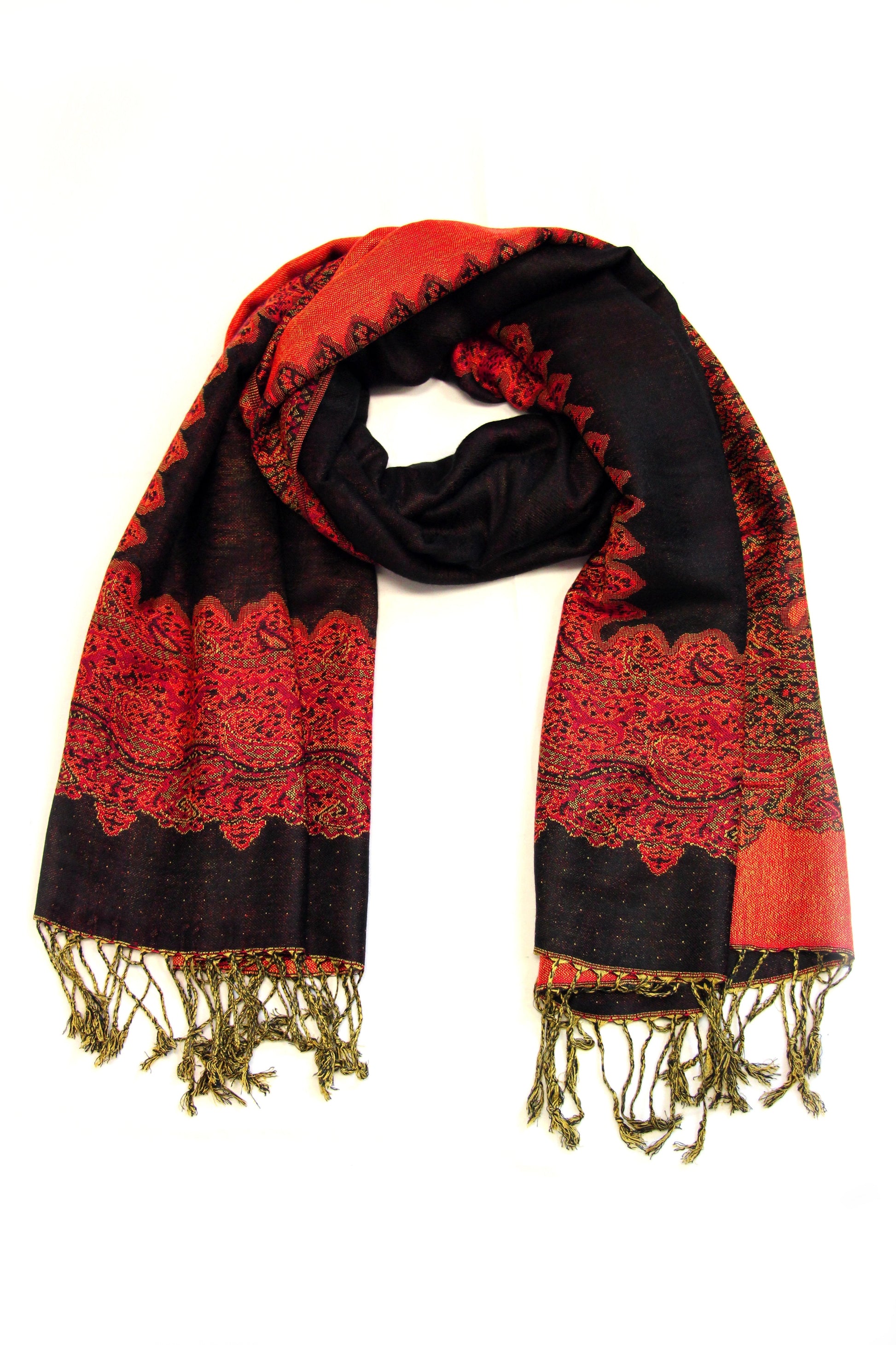 Sakkas 70" x 28" Border Pattern Layered Woven Pashmina Shawl Scarf Wrap Stole - Premium scarf from Sakkas Store - Just $16.98! Shop now at Concordia Style Boutique