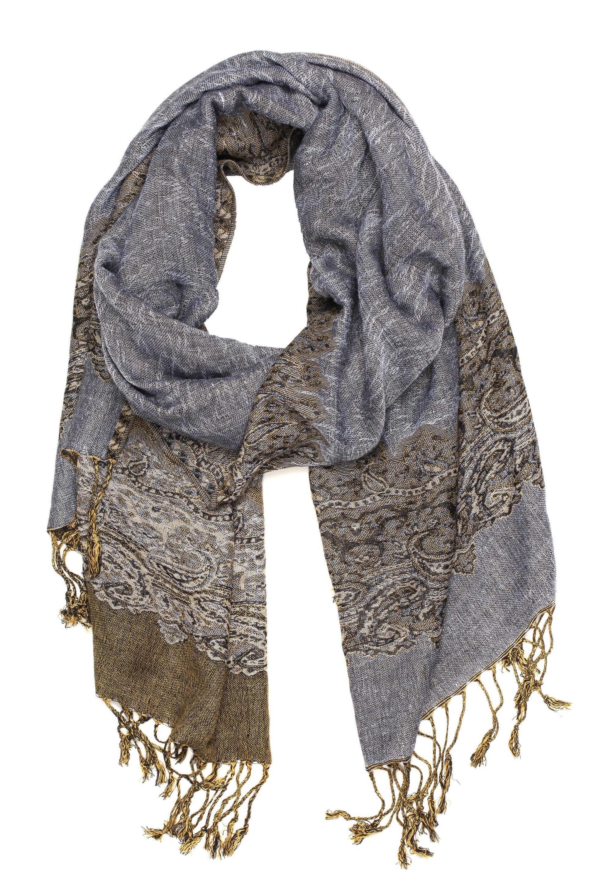 Sakkas 70" x 28" Border Pattern Layered Woven Pashmina Shawl Scarf Wrap Stole - Premium scarf from Sakkas Store - Just $16.98! Shop now at Concordia Style Boutique