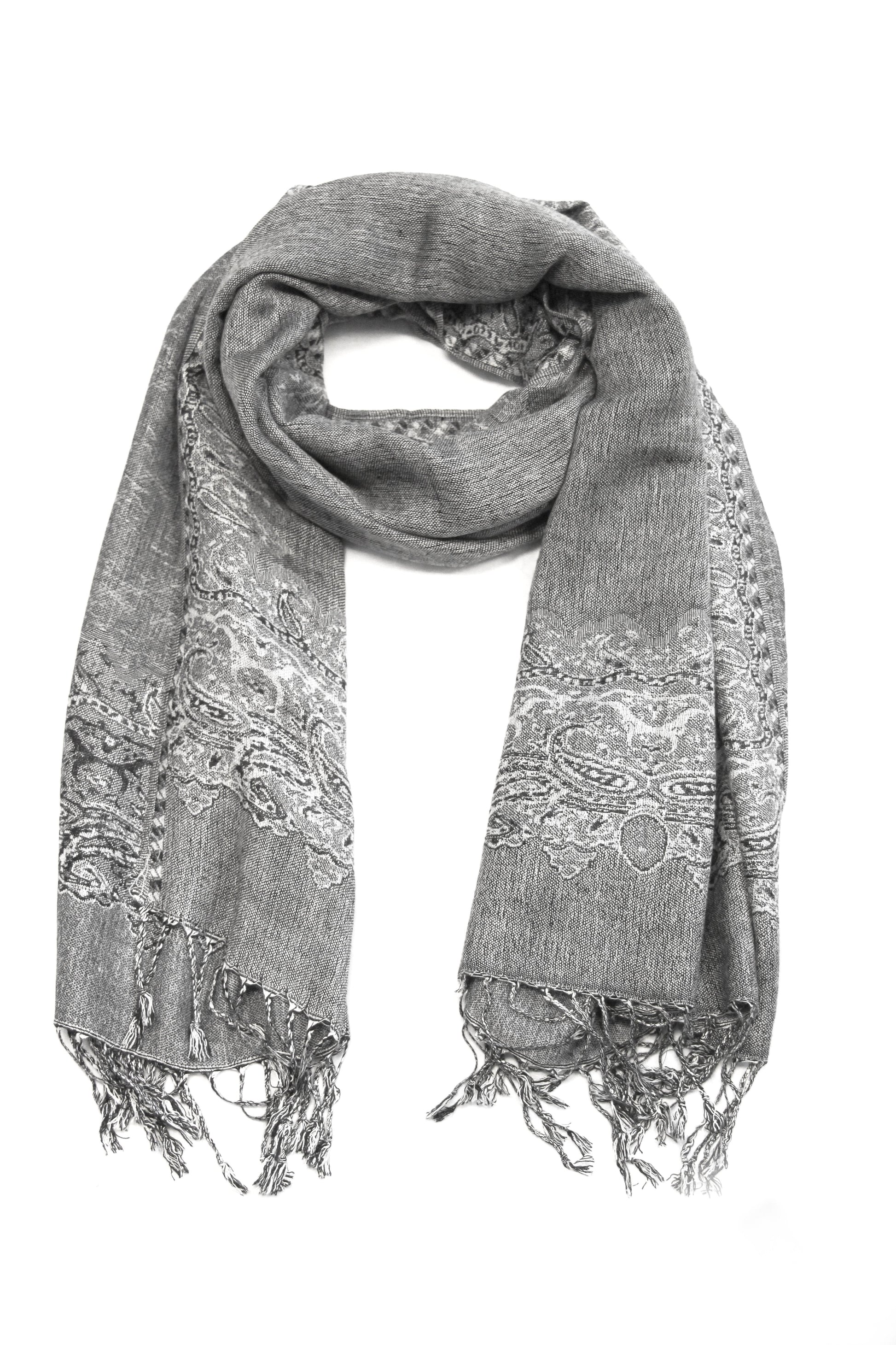 Sakkas 70" x 28" Border Pattern Layered Woven Pashmina Shawl Scarf Wrap Stole - Premium scarf from Sakkas Store - Just $16.98! Shop now at Concordia Style Boutique