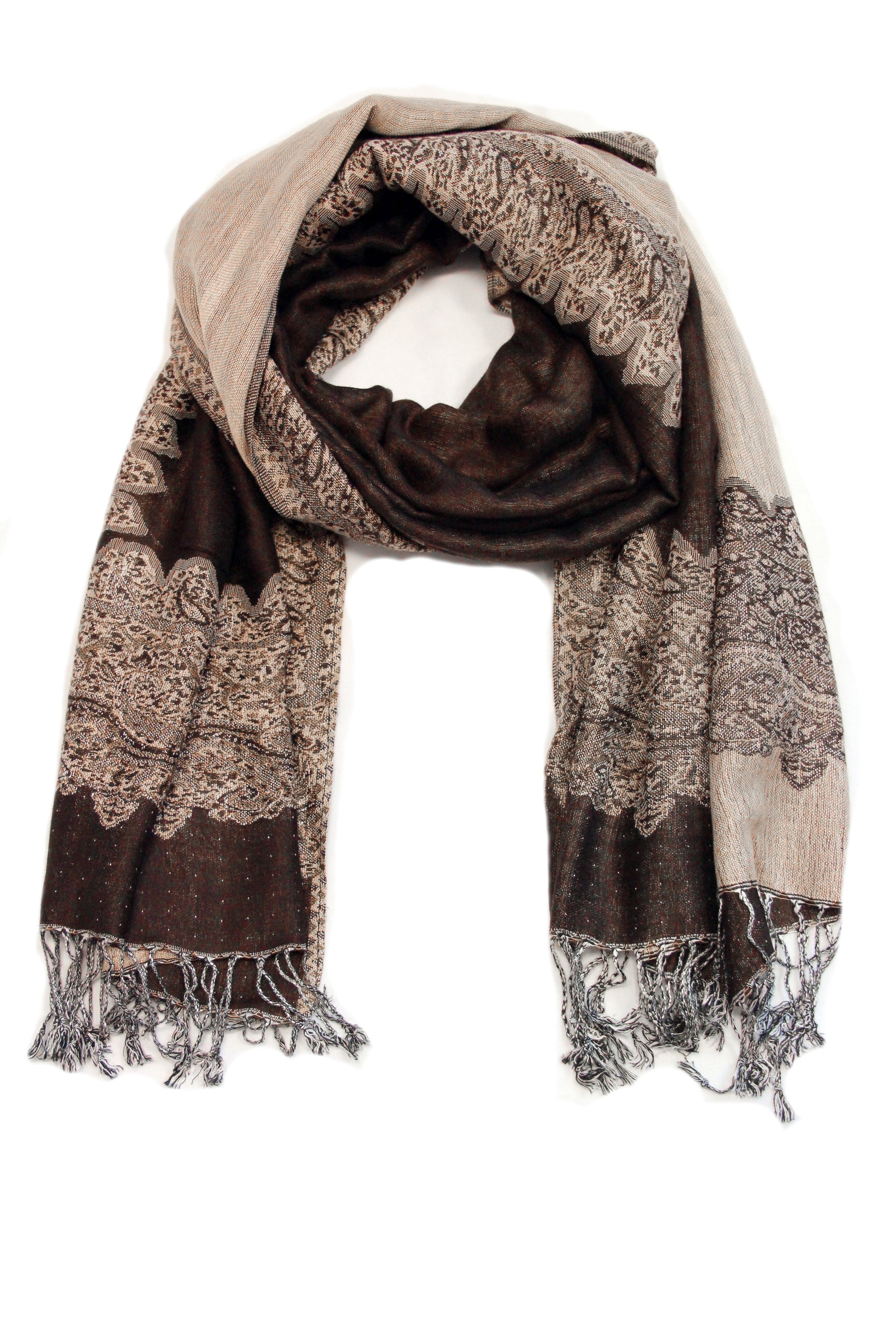 Sakkas 70" x 28" Border Pattern Layered Woven Pashmina Shawl Scarf Wrap Stole - Premium scarf from Sakkas Store - Just $16.98! Shop now at Concordia Style Boutique
