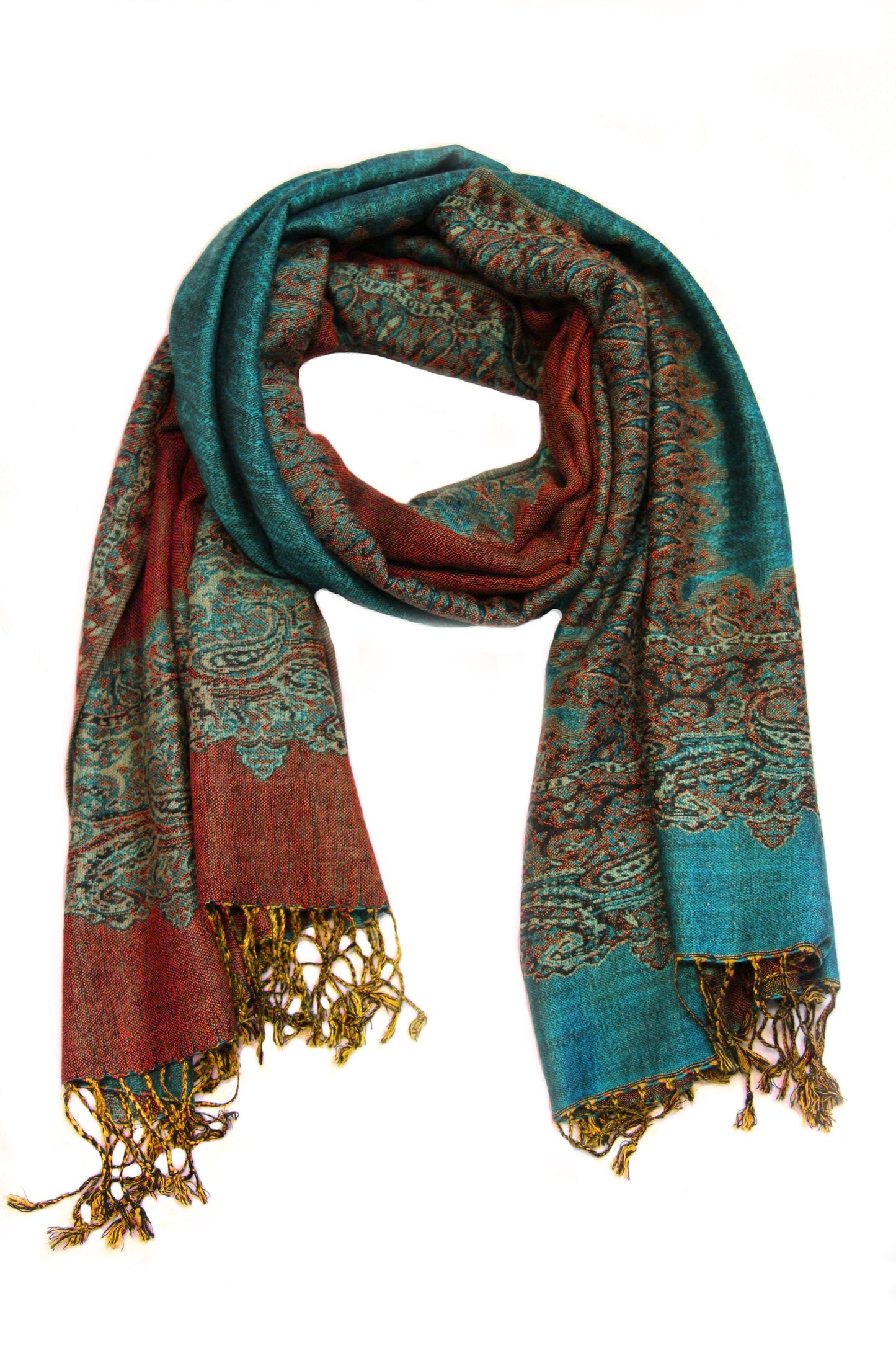 Sakkas 70" x 28" Border Pattern Layered Woven Pashmina Shawl Scarf Wrap Stole - Premium scarf from Sakkas Store - Just $16.98! Shop now at Concordia Style Boutique