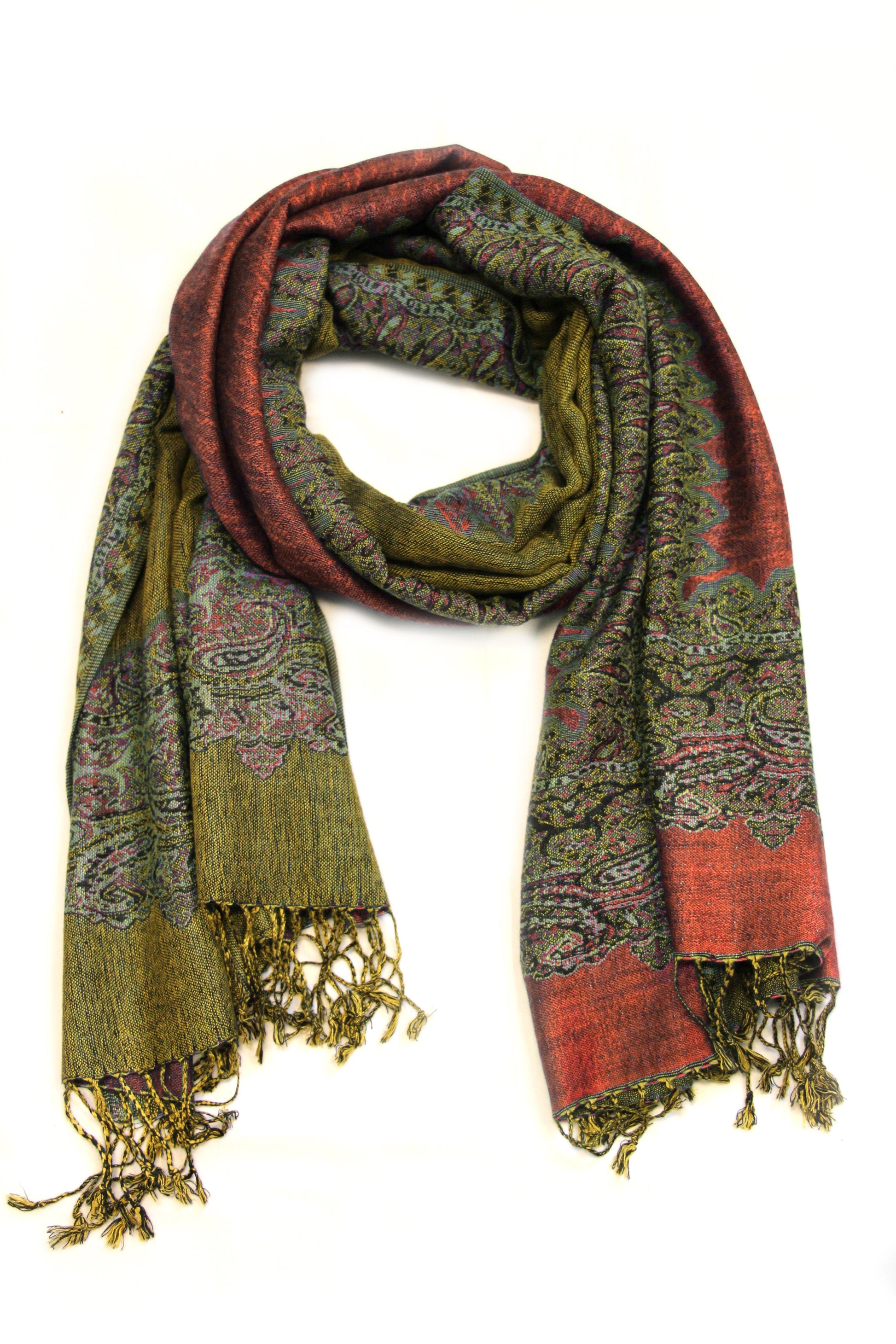 Sakkas 70" x 28" Border Pattern Layered Woven Pashmina Shawl Scarf Wrap Stole - Premium scarf from Sakkas Store - Just $16.98! Shop now at Concordia Style Boutique