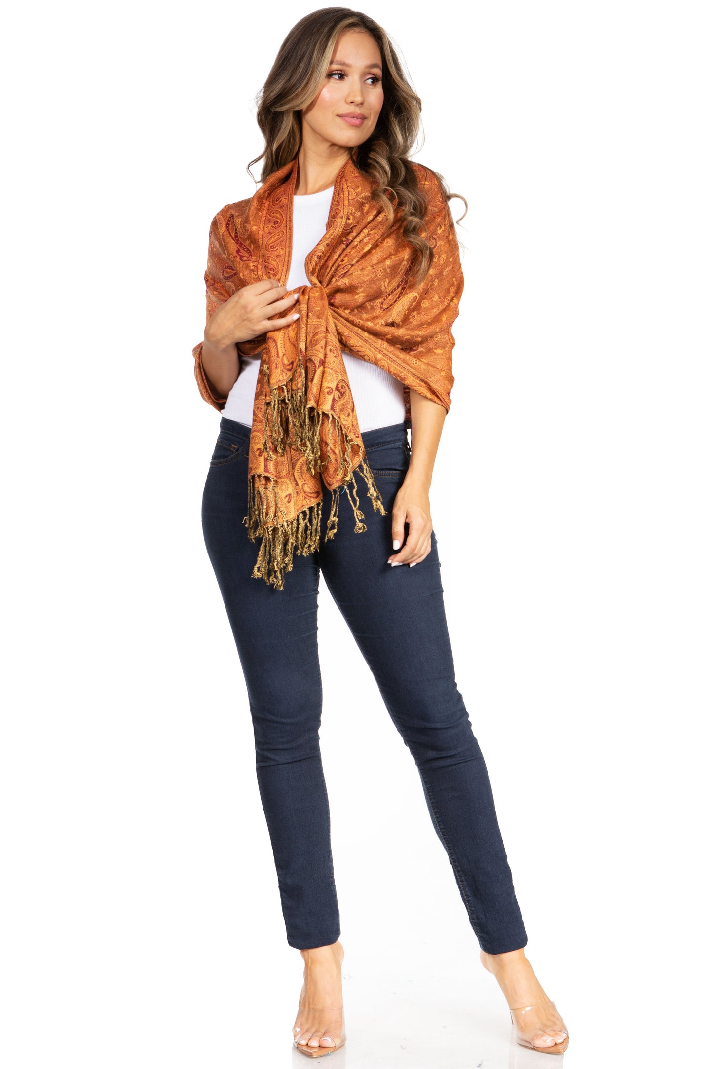 Sakkas Double Layer Jacquard Paisley Pashmina Shawl / Wrap / Stole - Concordia Style Boutique