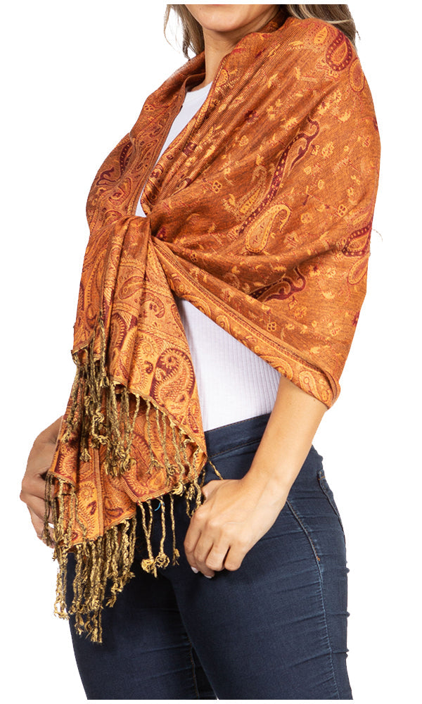 Sakkas Double Layer Jacquard Paisley Pashmina Shawl / Wrap / Stole - Concordia Style Boutique
